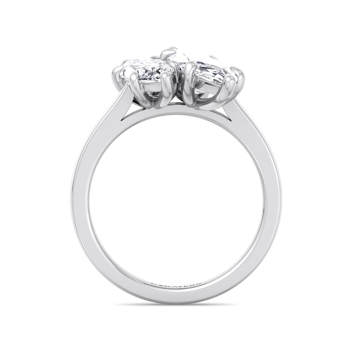 Marquise Cut Two-Stone Lab Grown Diamond Engagement Ring White Gold