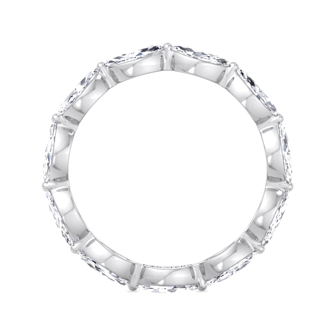 East West Marquise Shape Lab Grown Diamond Eternity Band White Gold 