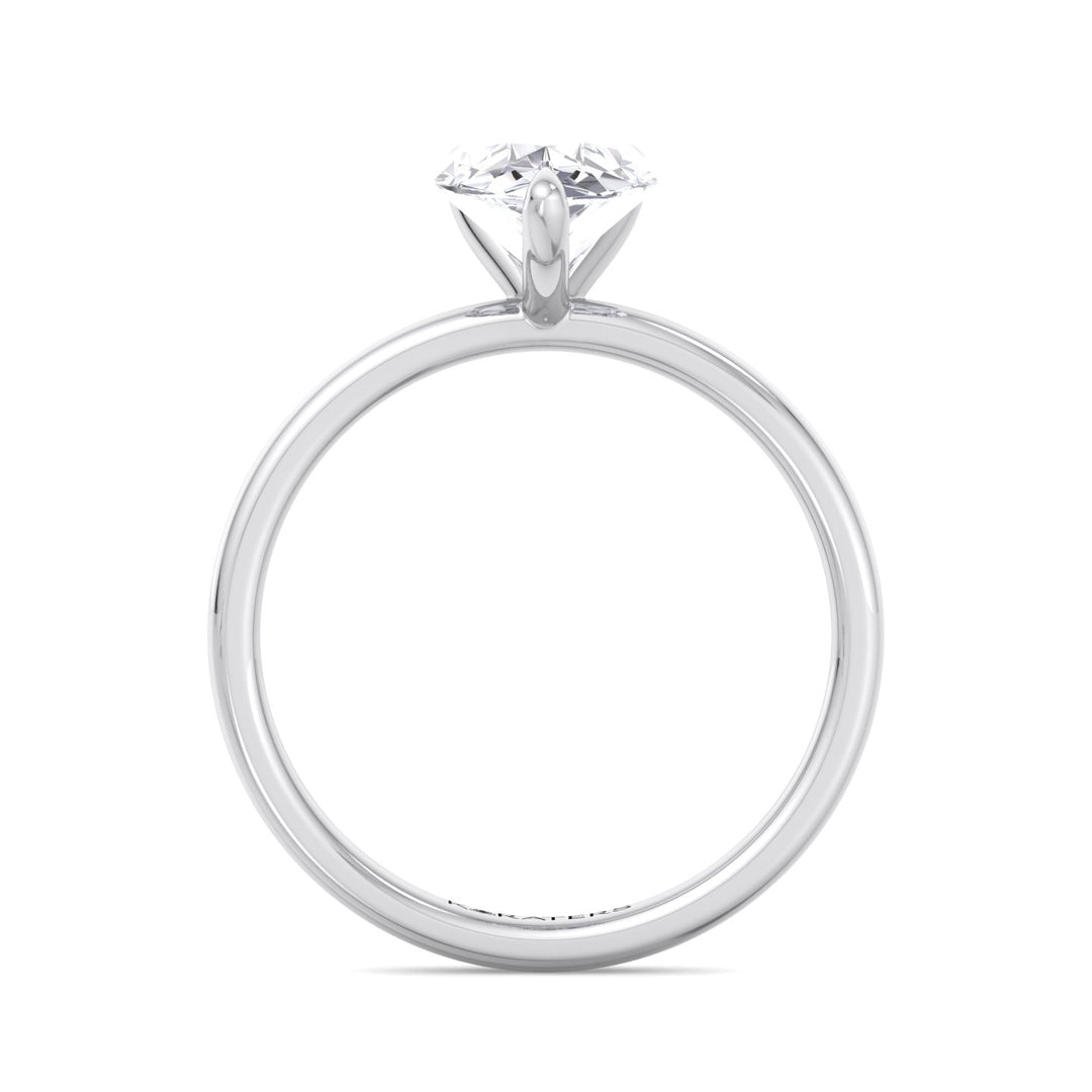 Pear Shape Lab Grown Diamond Engagement Ring with Sidestones
