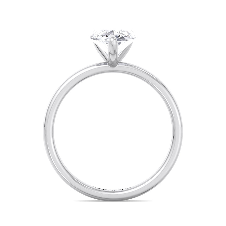 Pear Shape Lab Grown Diamond Engagement Ring with Sidestones