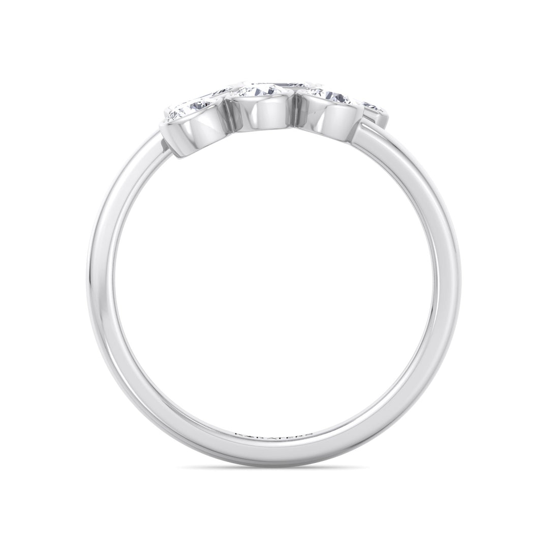 Round & Emerald Shape Wrap Around Lab-Grown Diamond Eternity Band WG 4