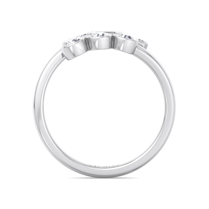 Round & Emerald Shape Wrap Around Lab-Grown Diamond Eternity Band WG 4