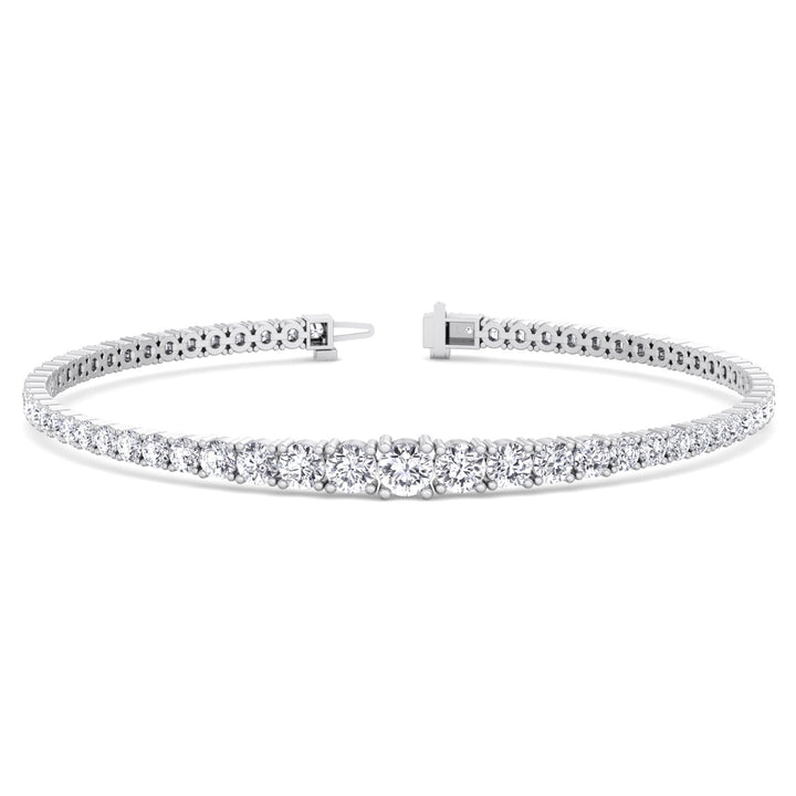 4-Prong Graduated Lab Grown Diamond Tennis Bracelet White Gold  4.5ct 6.5ct 8.5ct 11ct