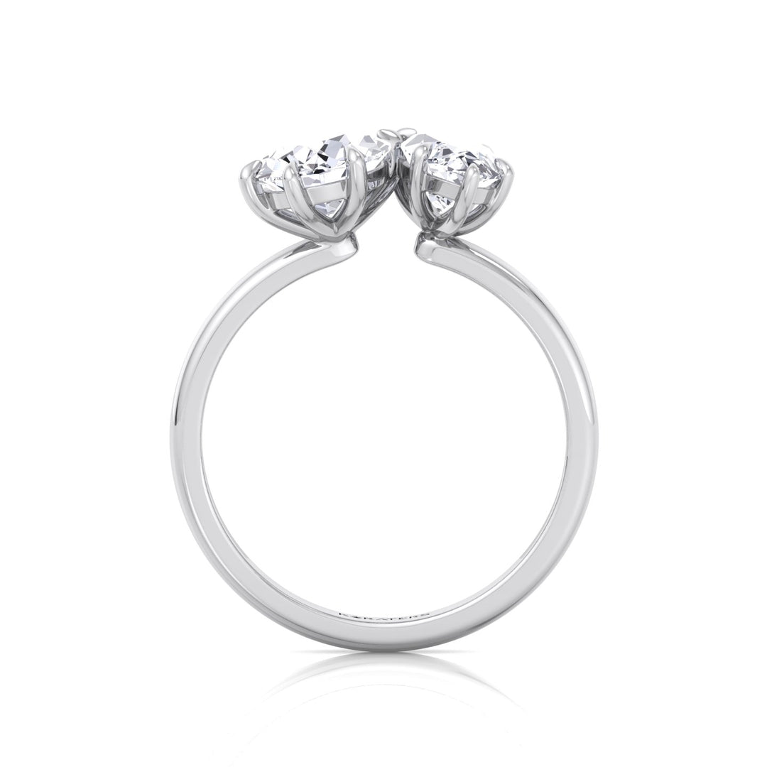 Toi Et Moi - Pear and Marquise Shape Lab Grown Diamond Engagement Ring White Gold