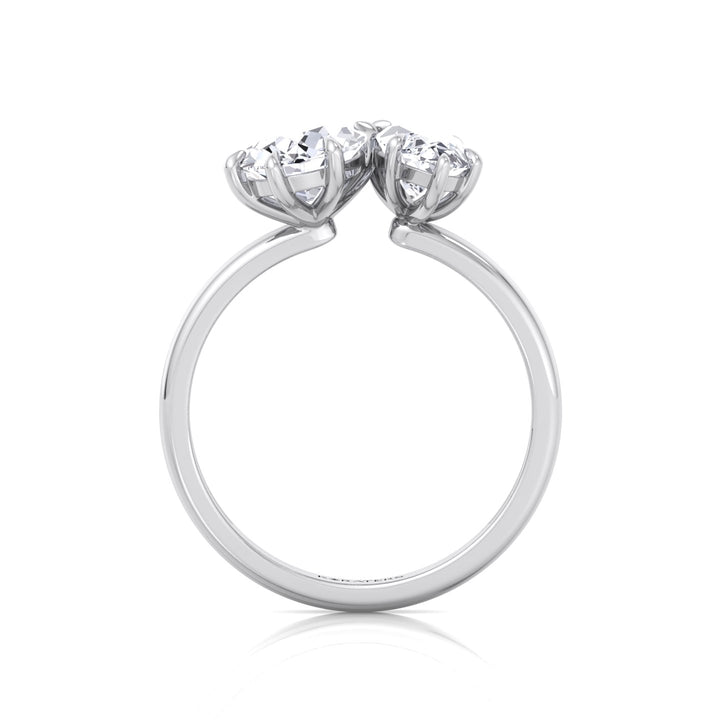 Toi Et Moi - Pear and Marquise Shape Lab Grown Diamond Engagement Ring White Gold