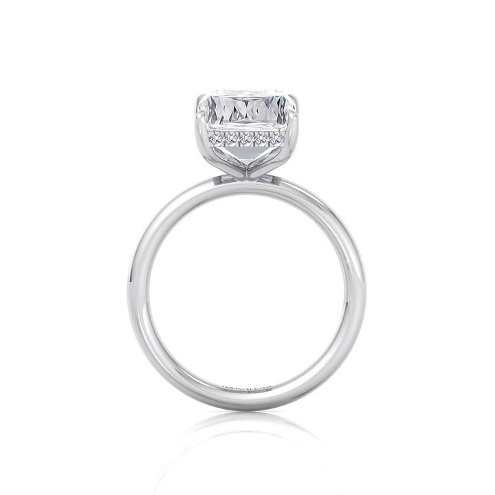 Ashoka Lab Grown Diamond Solitaire Engagement Ring (Criss Emerald Cut) White Gold