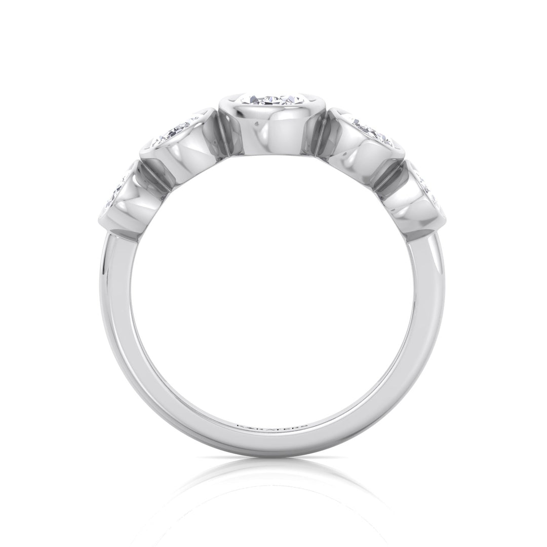 WG Oval Shape East To West Lab Grown Diamond Eternity Band 4
