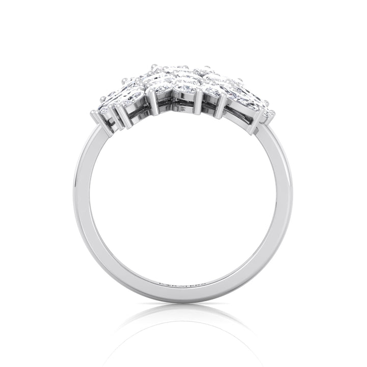 Marquise Cut Cluster Lab Grown Diamond Ring  WG 4