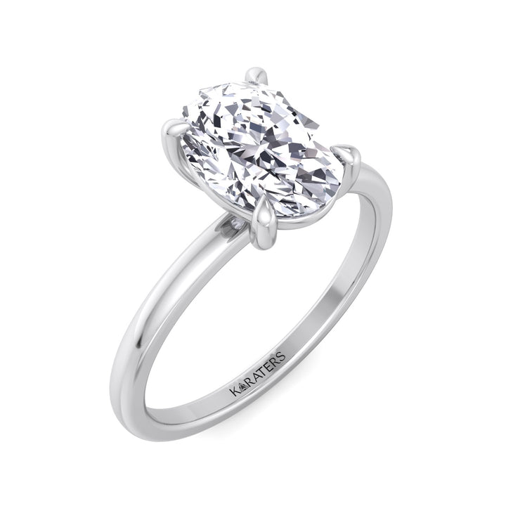 Two Tone Gold Oval Cut Lab Grown Diamond Engagement Ring