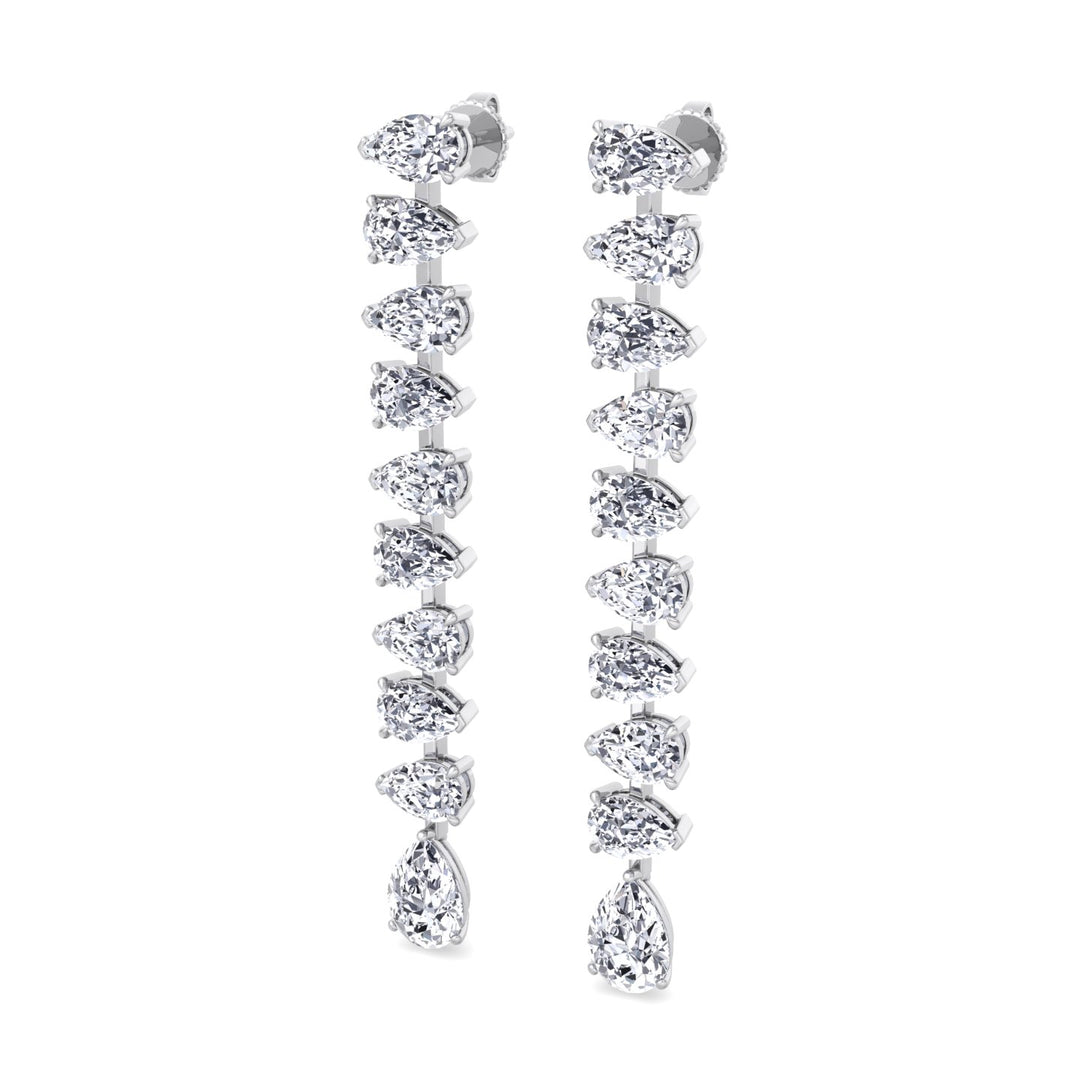 Pear Shape Tennis Drop Earrings Lab Grown Diamond lifestyle WG 3