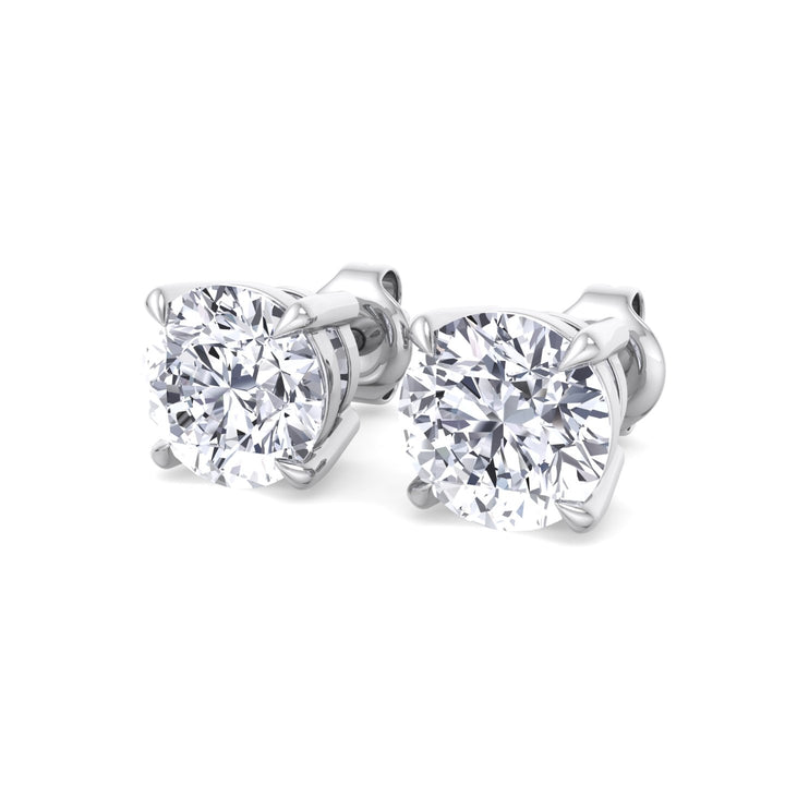 Round Cut  Lab-Grown Diamond Studs White Gold