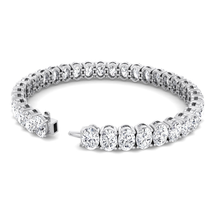 Oval Cut Lab-Grown Diamond Tennis Bracelet 14K Solid Gold
