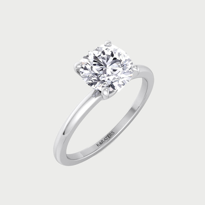 Two Tone Round Shape Solitaire Lab-Grown Diamond Engagement Ring