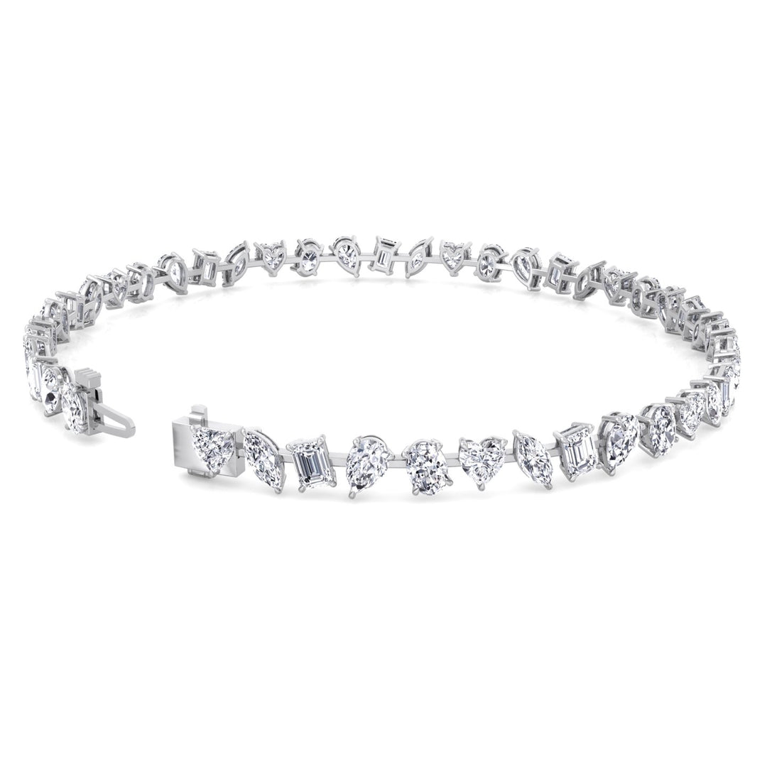 Multi Stone Lab Grown Diamond Tennis Bracelet White Gold 14K