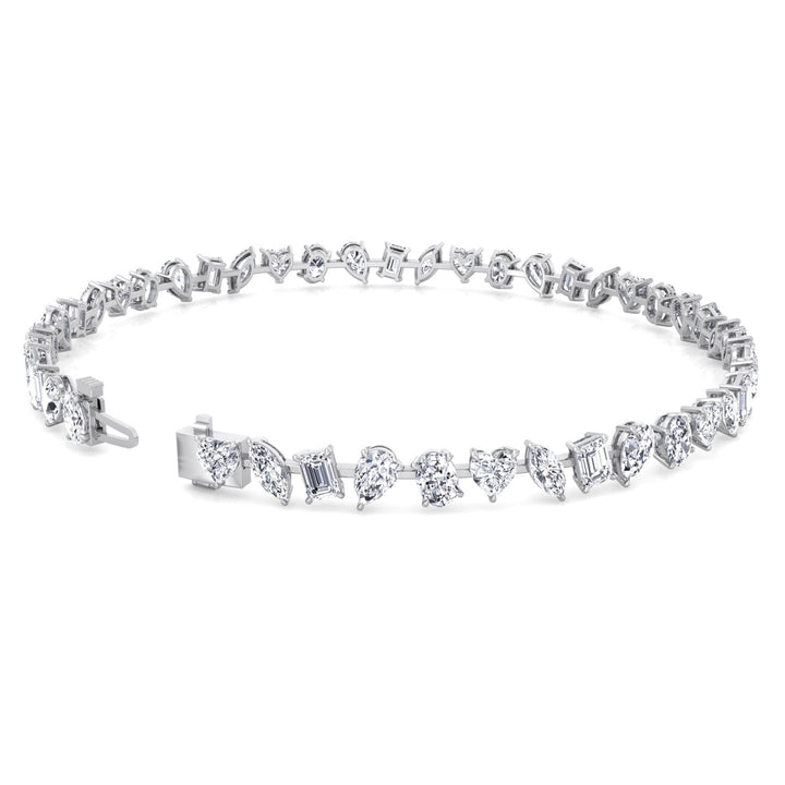 Multi Stone Lab Grown Diamond Tennis Bracelet White Gold 14K