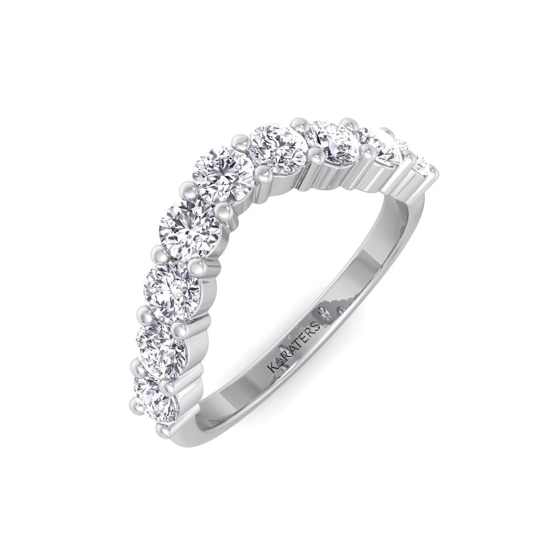 WG Round Cut Curved Lab Grown Diamond Eternity Band 4