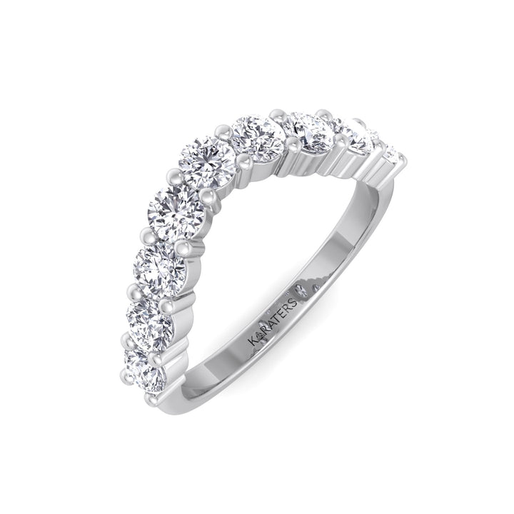 WG Round Cut Curved Lab Grown Diamond Eternity Band 4