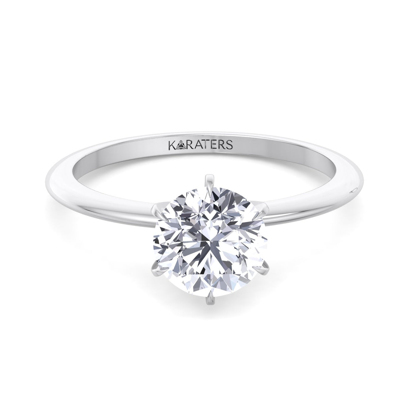 Breda - Six Prong Round Cut Solitaire Lab Grown Diamond Engagement Ring