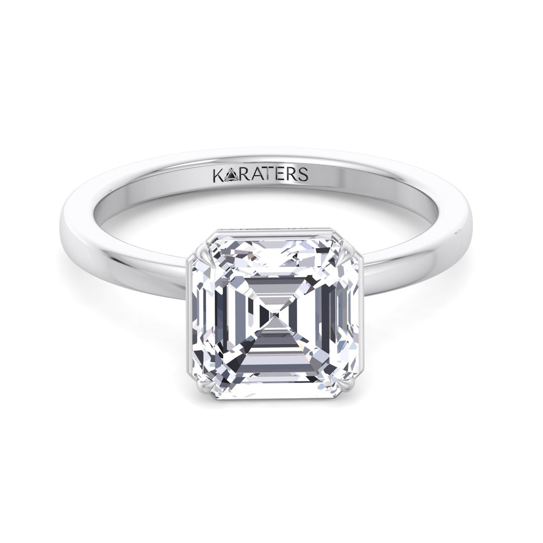 Asscher Cut Lab Grown Diamond Solitaire Engagement Ring