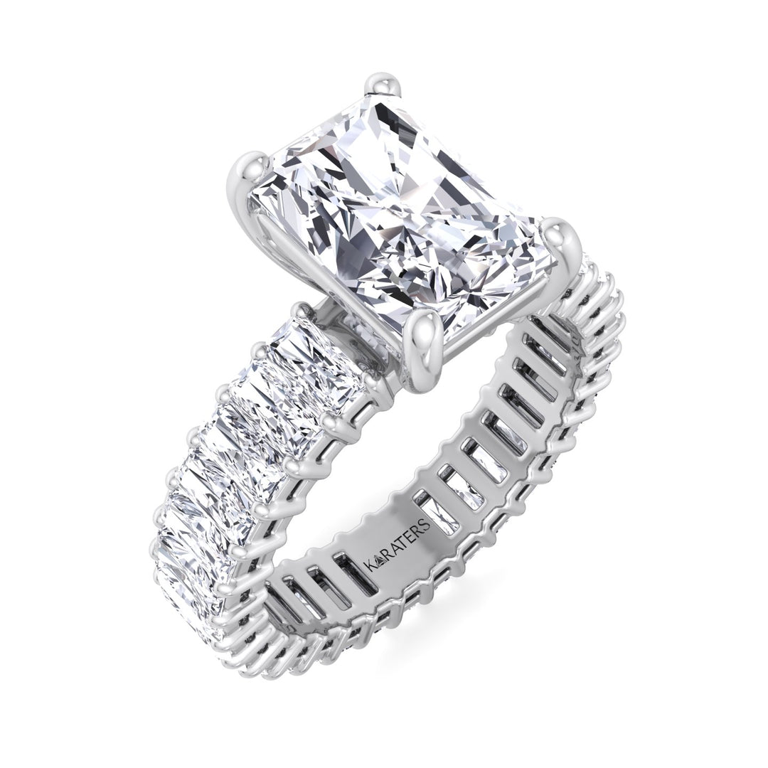Radiant Cut Lab-Grown Diamond Eternity Engagement Ring