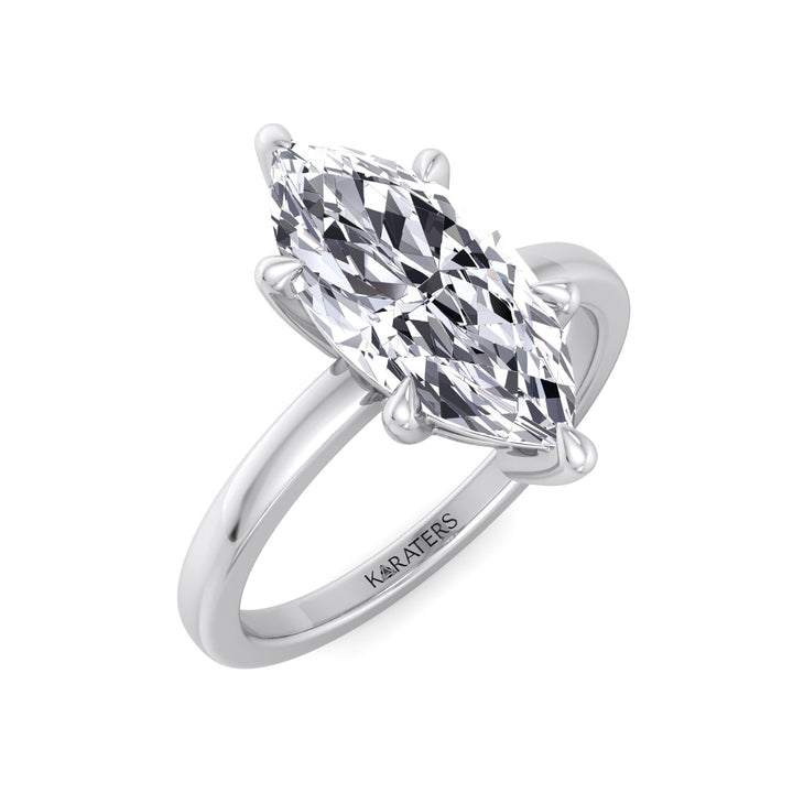 Marquise Shape Lab-Grown Diamond Solitaire Engagement Ring