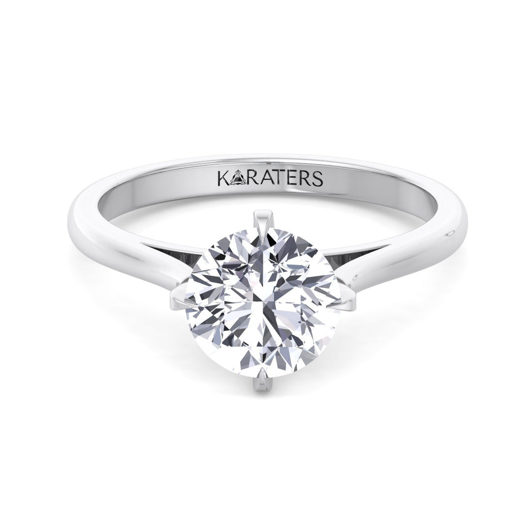 Round Cut Solitaire Lab Grown Diamond Engagement Ring