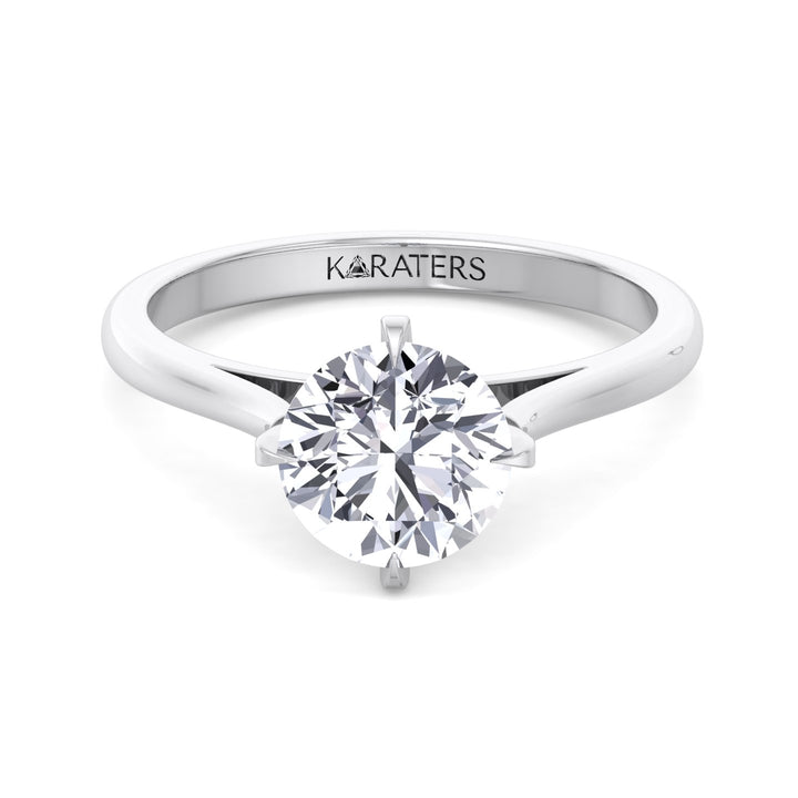 Round Cut Solitaire Lab Grown Diamond Engagement Ring