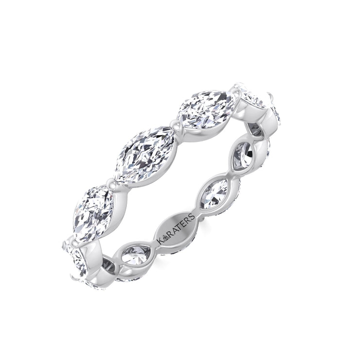 East West Marquise Shape Lab Grown Diamond Eternity Band White Gold 14K 