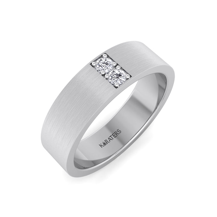 6mm Men's Lab-Grown Diamond Band White Gold 18K