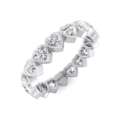 Delia - Bezel Set Heart Shape Lab Grown Diamond Eternity Band