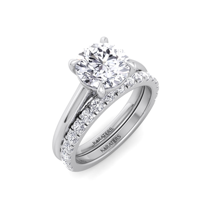 3.3CT Total Weight Lab Grown Diamond Wedding Set White Gold 18K