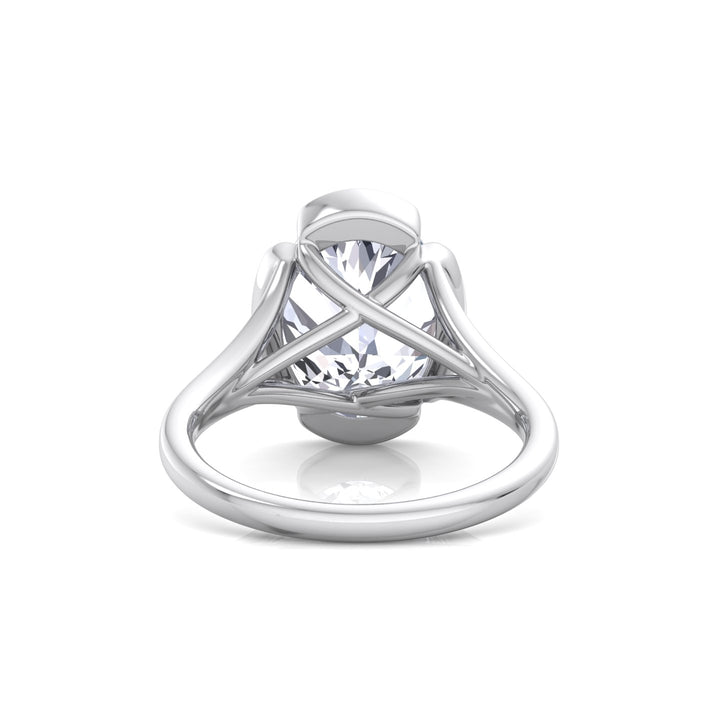 Oval Shape Lab-Grown Diamond Split Band Engagement Ring WG 5