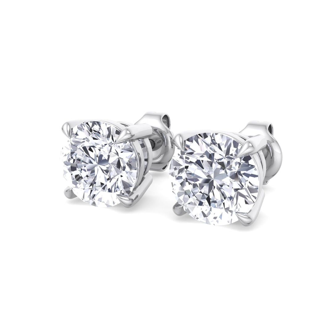 Round Cut  Lab-Grown Diamond Studs White Gold