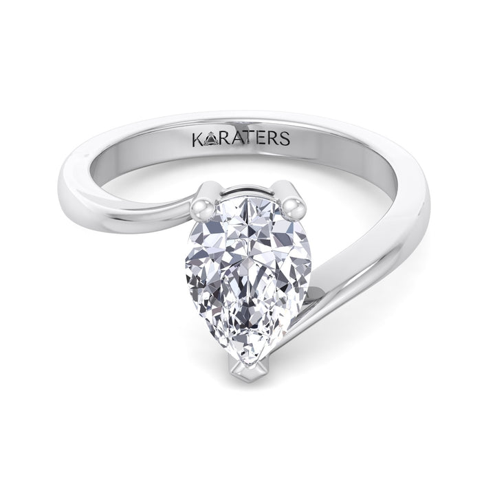 Pear Shaped Cut Lab Grown Diamond Solitaire Engagement Ring