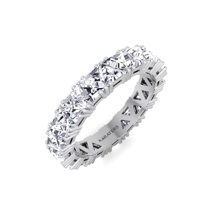Trillion Cut Lab Grown Diamond Eternity Band White Gold 18K