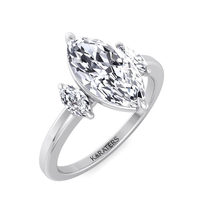 Marquise Cut Solitaire Lab Grown Diamond Engagement Ring