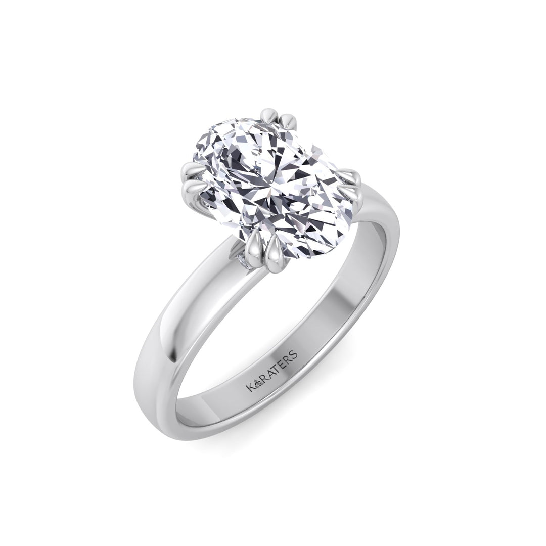 Oval Shape Double Claw Prong Lab Grown Diamond Ring 1