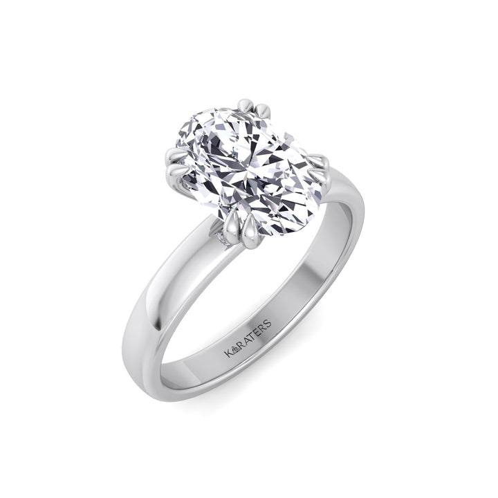 Oval Shape Double Claw Prong Lab Grown Diamond Ring 1