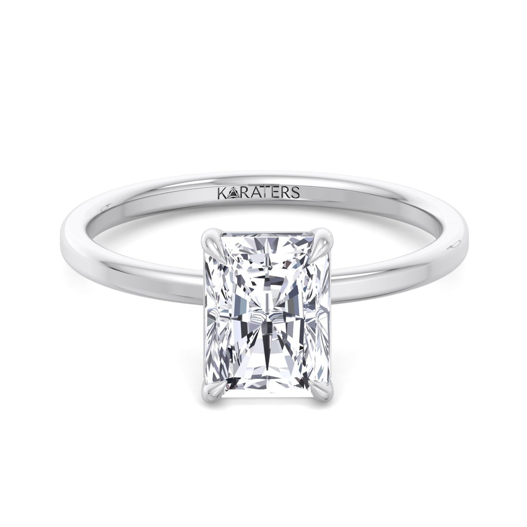 Radiant Cut Solitaire Lab Grown Diamond Claw Prong Engagement Ring