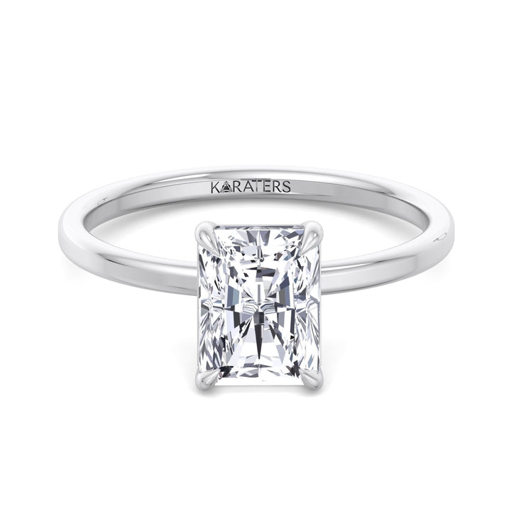 Radiant Cut Solitaire Lab Grown Diamond Claw Prong Engagement Ring