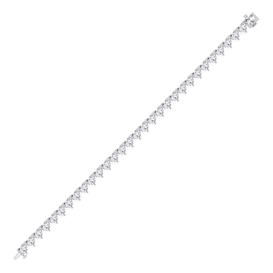 Heart Shape Lab Grown Diamond Tennis Bracelet White Gold