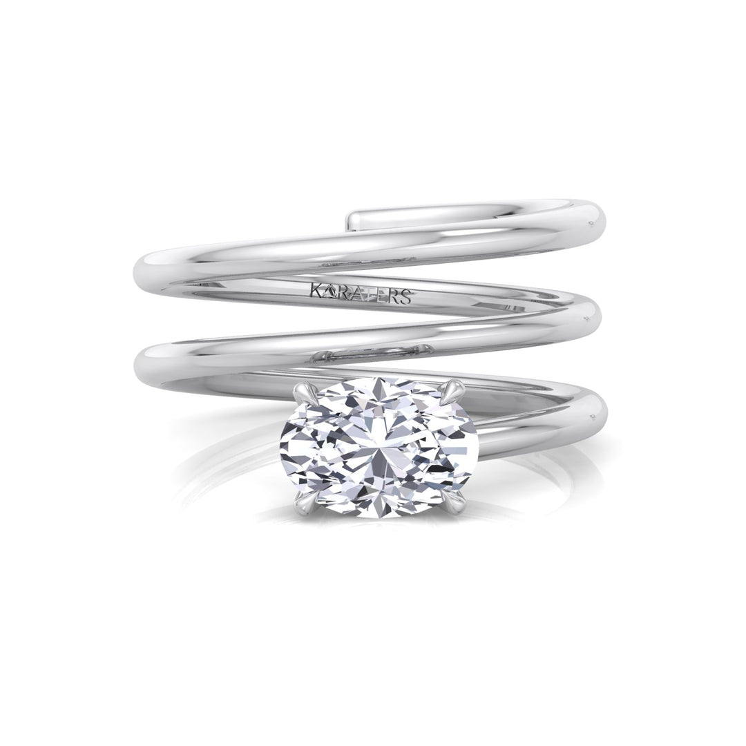 WG Oval Shape Spiral Lab Grown Diamond Ring