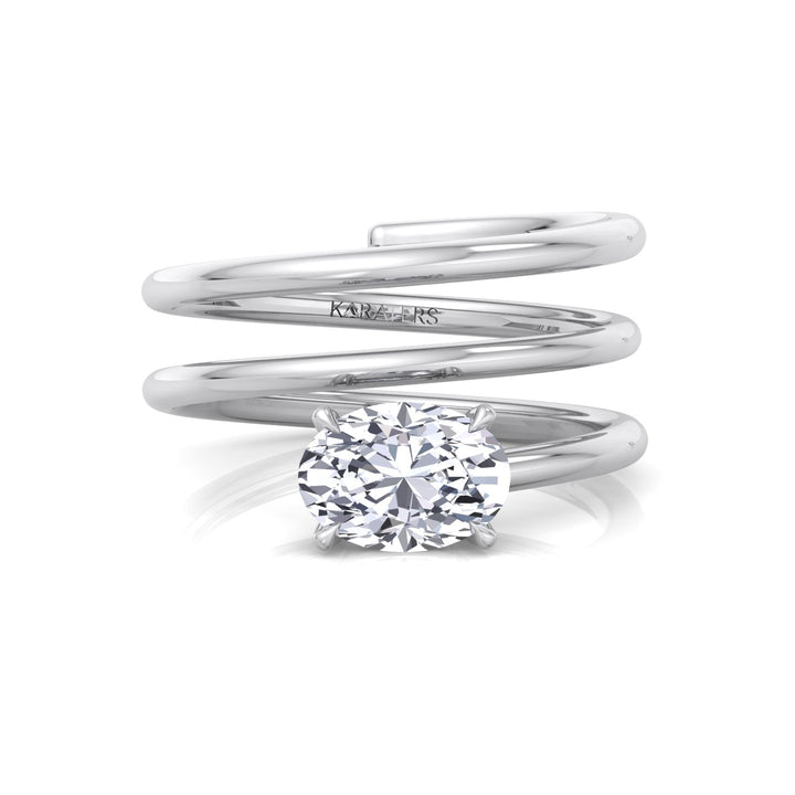 WG Oval Shape Spiral Lab Grown Diamond Ring