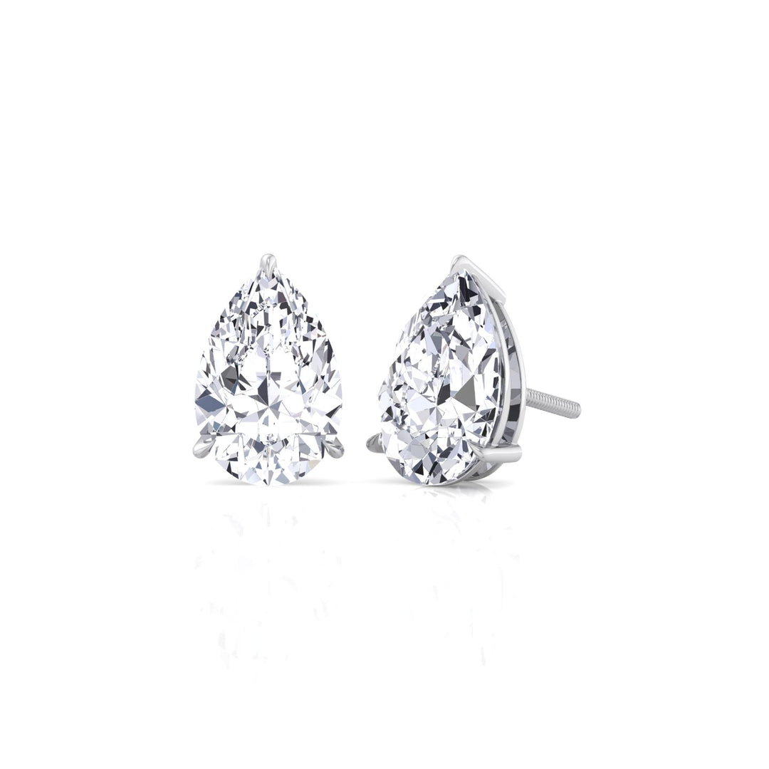 WG Pear-Shaped Lab Grown Diamond Studs 2