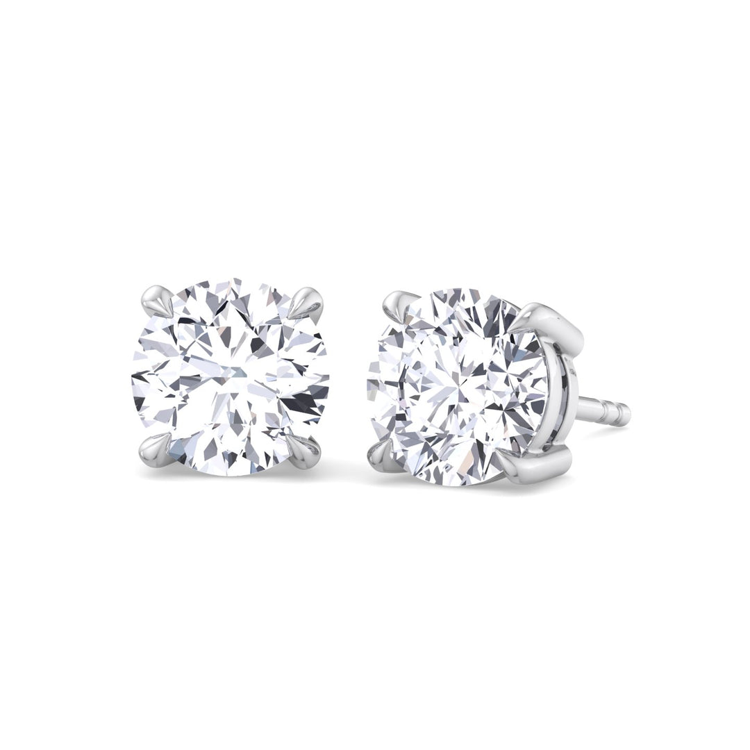 6CT Round Cut  Lab Grown Diamond Studs 14K Solid Gold