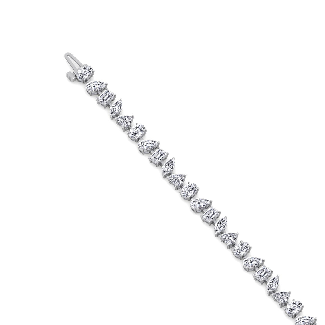 Multi Stone Lab Grown Diamond Tennis Bracelet White Gold