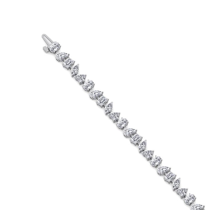 Multi Stone Lab Grown Diamond Tennis Bracelet White Gold