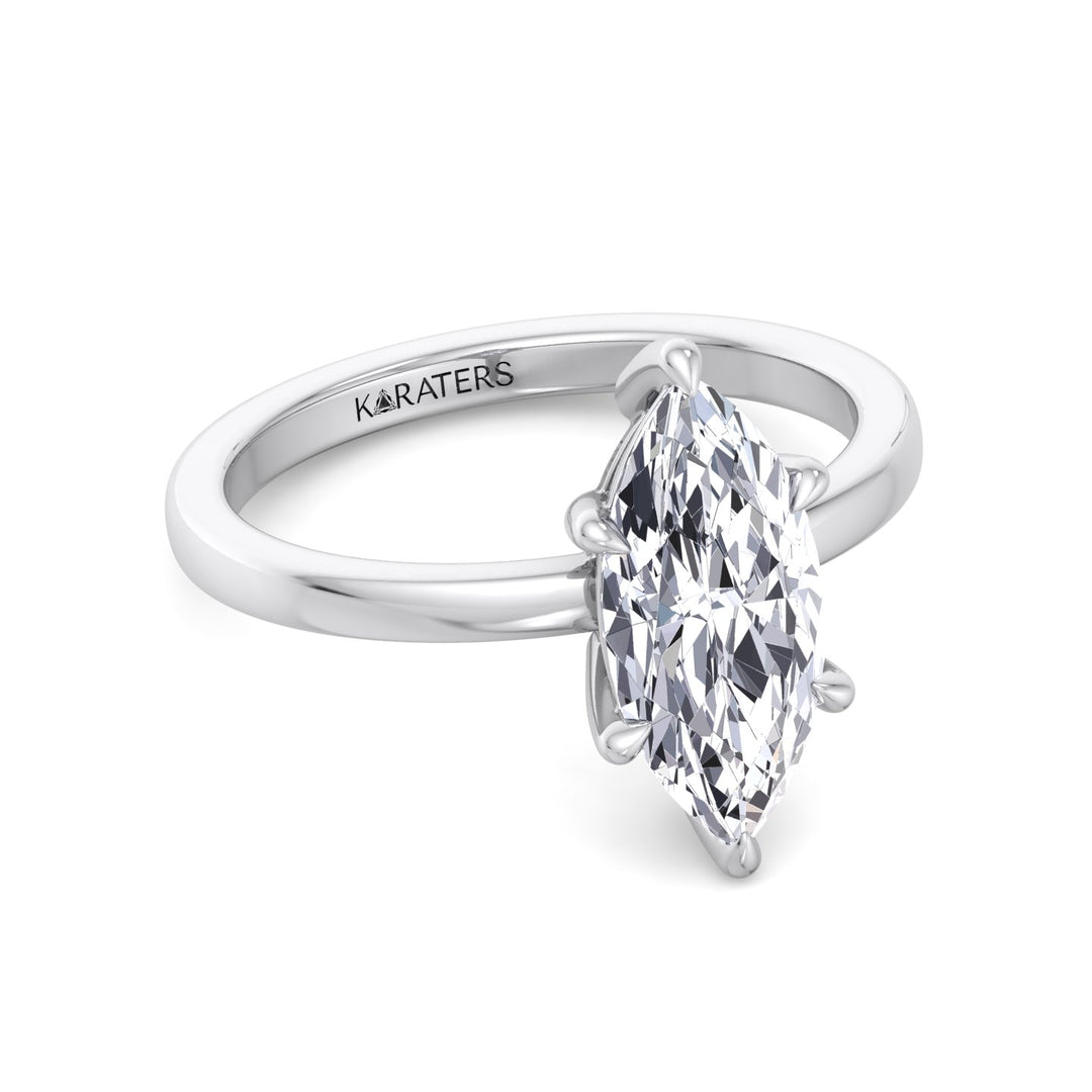 Marquise Shape Lab-Grown Diamond Solitaire Engagement Ring