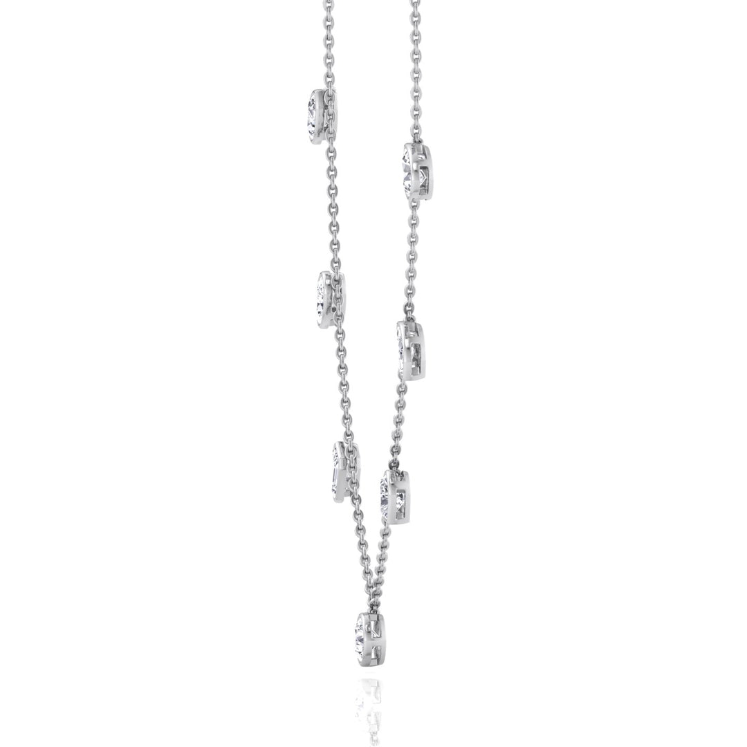 Multi Shape Bezel Set Lab Grown Diamond Necklace WG 4