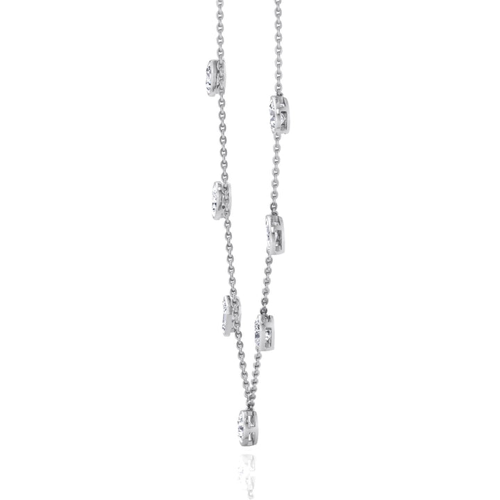 Multi Shape Bezel Set Lab Grown Diamond Necklace WG 4